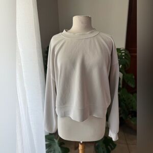 Lululemon Oversized Cropped Crewneck Sweatshirt Beige Taupe Women’s Size 10